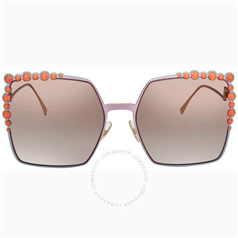 Fendi Can Eye Brown Mirror Butterfly Ladies Sunglasses FF 